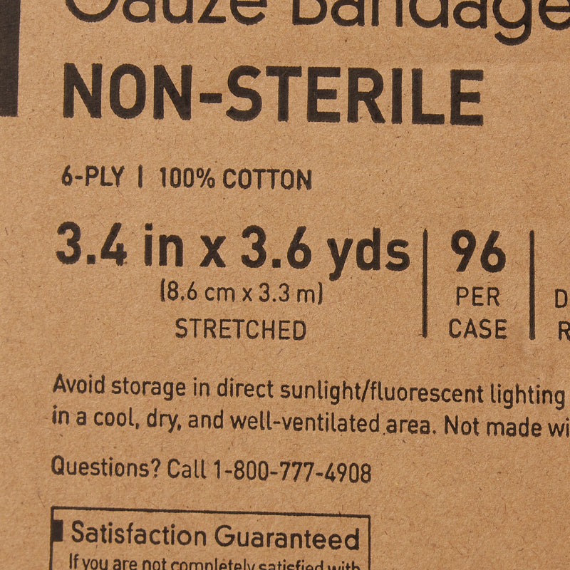 McKesson NonSterile Fluff Bandage Roll, 3-2/5 Inch x 3-3/5 Yard