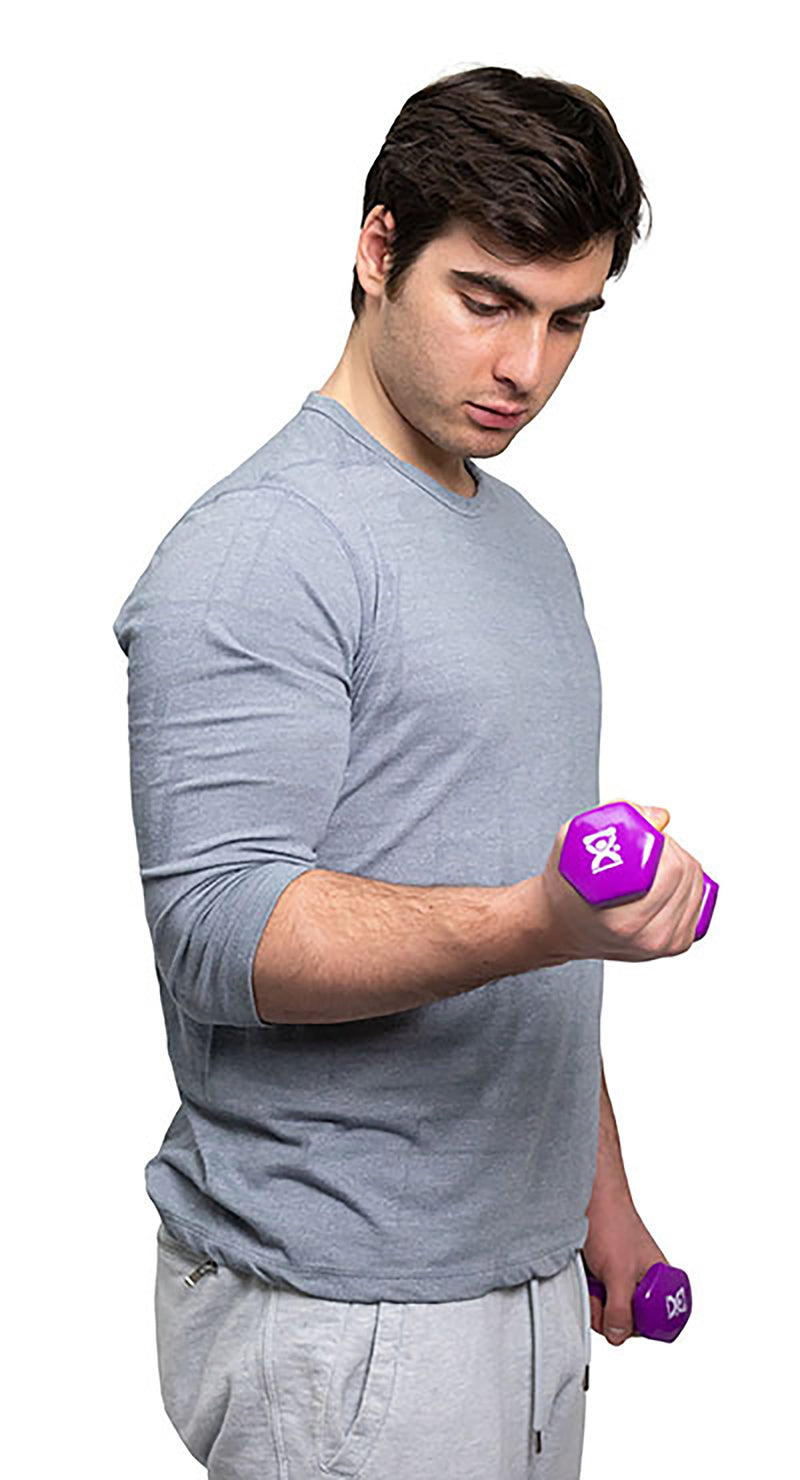 CanDo® Vinyl Coated Dumbbell, Violet, 2 lbs., Pair
