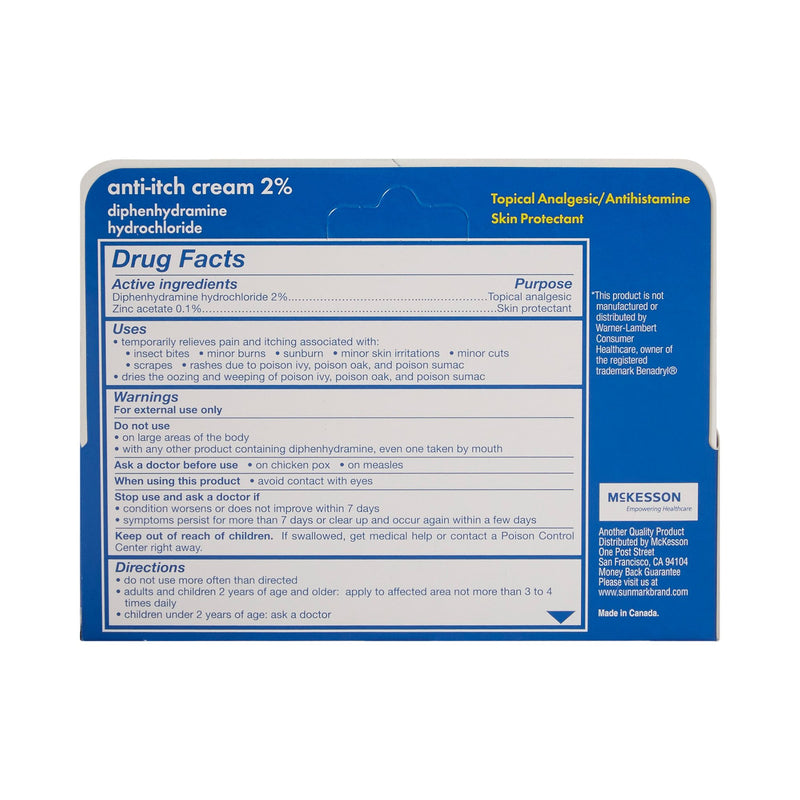 sunmark® Diphenhydramine / Zinc Acetate Itch Relief, 1 oz. Tube