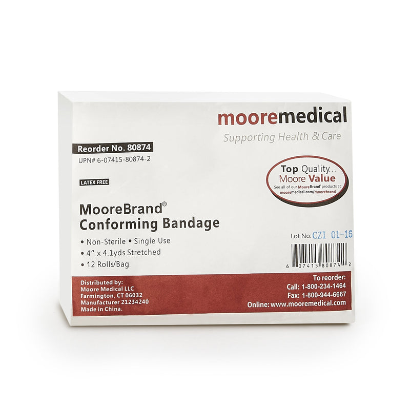 MooreMedical NonSterile Conforming Bandage, 4 Inch x 4-1/10 Yard