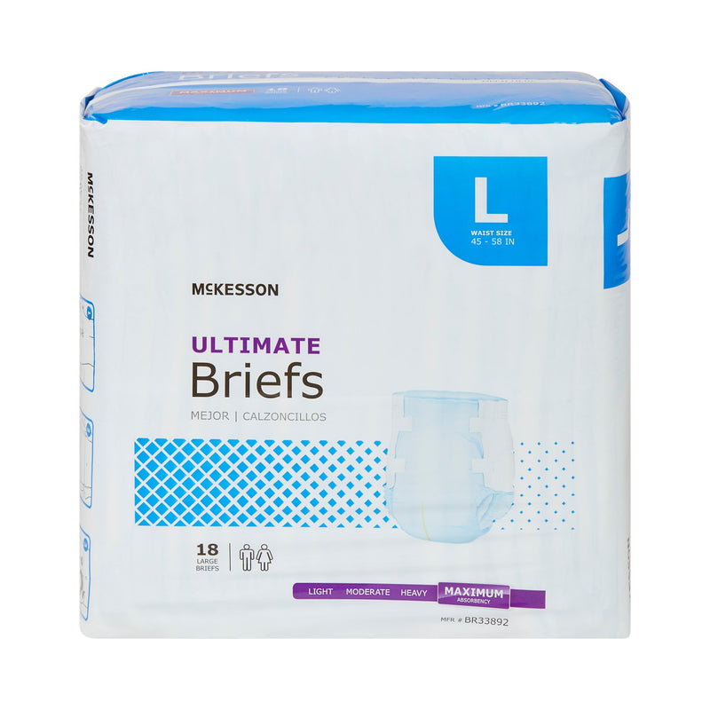 McKesson Ultimate Maximum Absorbency Incontinence Brief, Large