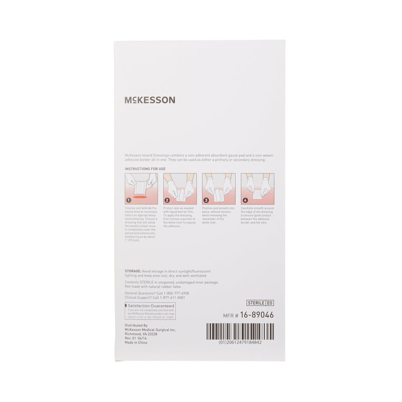 McKesson White Adhesive Dressing, 4 x 6 Inch