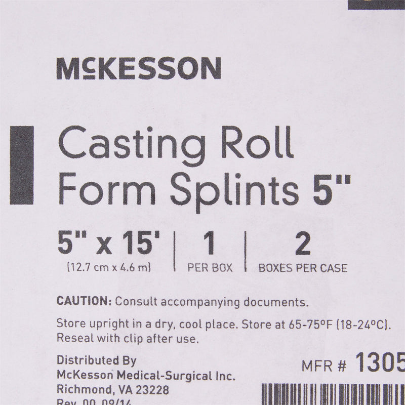 McKesson White Casting Roll Form Splints, 5 Inch x 15 Foot