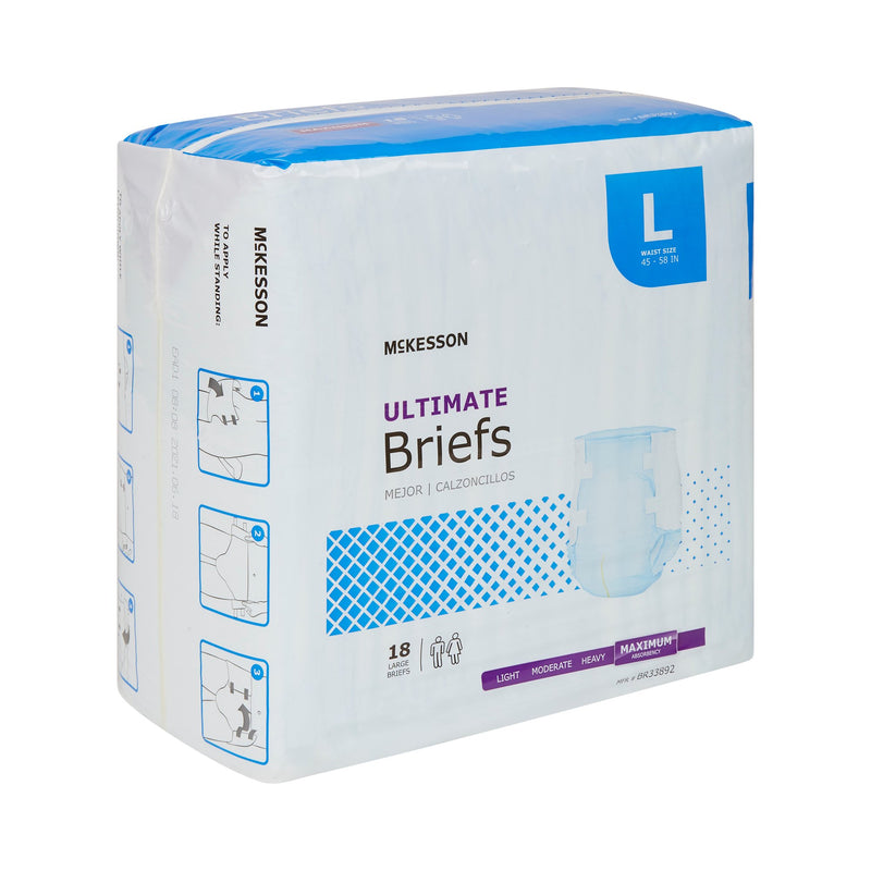 McKesson Ultimate Maximum Absorbency Incontinence Brief, Large