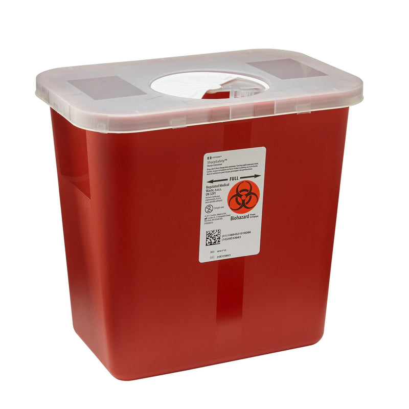 SharpSafety™ Multi-purpose Sharps Container, 10 x 7¼ x 10½ Inch