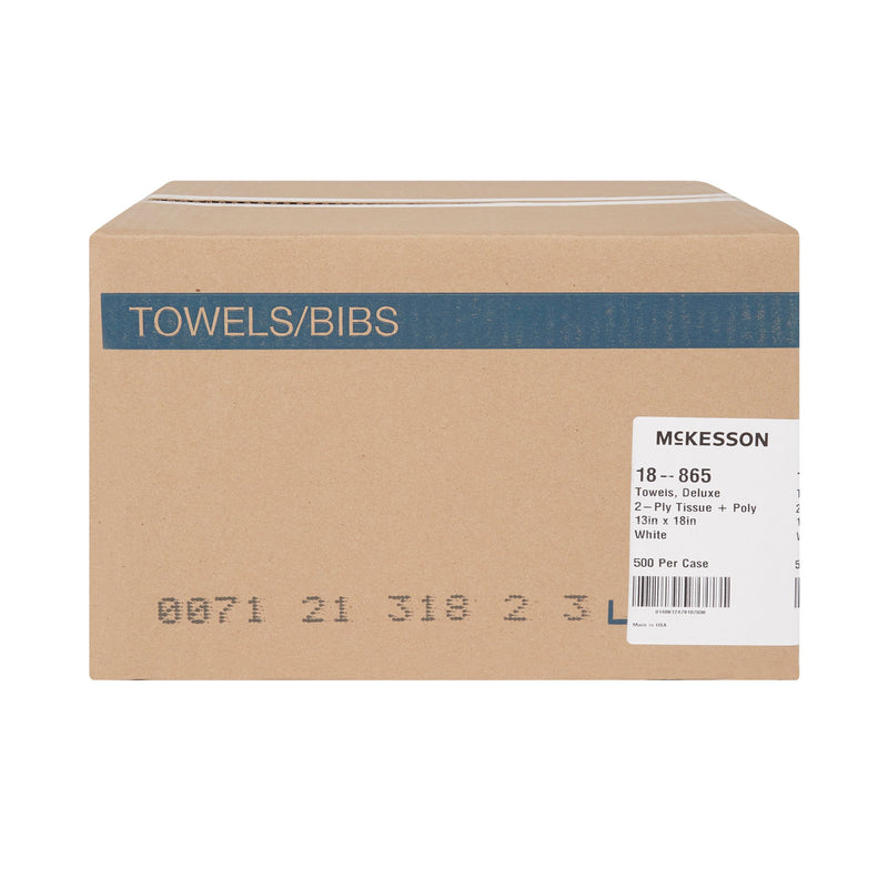 McKesson Procedure Towels, Deluxe 2-Ply, White, 13 x 18 Inch