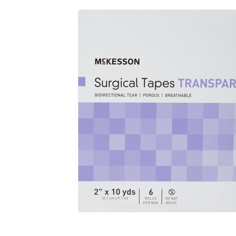 McKesson Plastic Medical Tape, 2 Inch x 10 Yard, Transparent