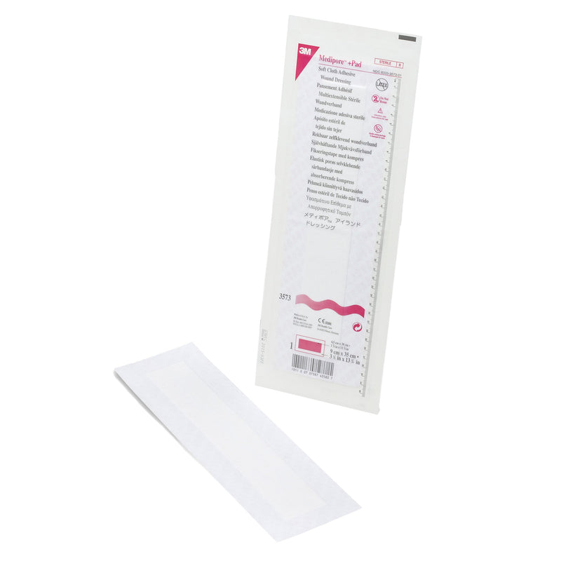 3M™ Medipore™ + Pad Soft Cloth Adhesive Dressing, 3½ x 13¾ Inch