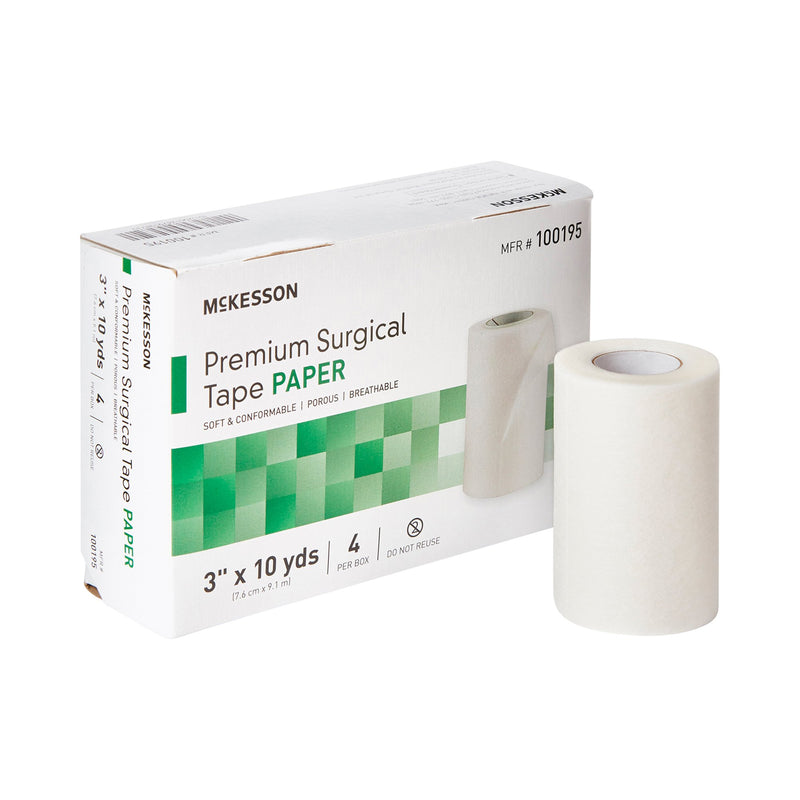 McKesson Paper Medical Tape, 3 Inch x 10 Yard, White