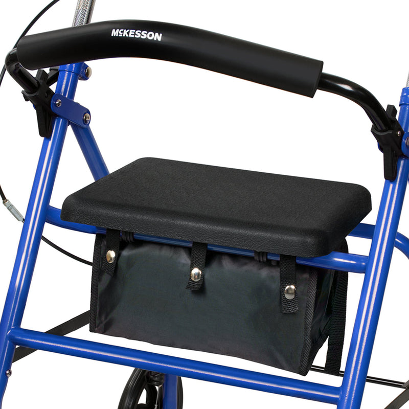 McKesson Folding Steel 4-Wheel Rollator, Blue