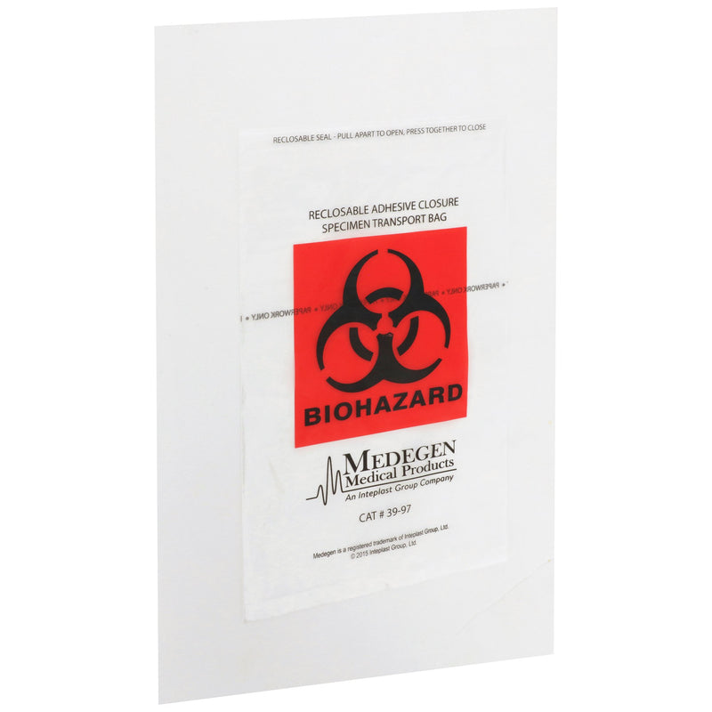 Medegen Specimen Transport Bag with Document Pouch, 6 x 9 Inch