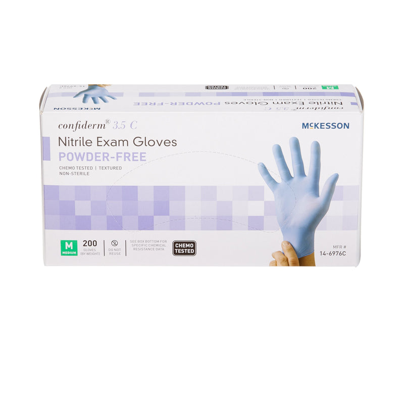 McKesson Confiderm® 3.5C Nitrile Exam Glove, Medium, Blue