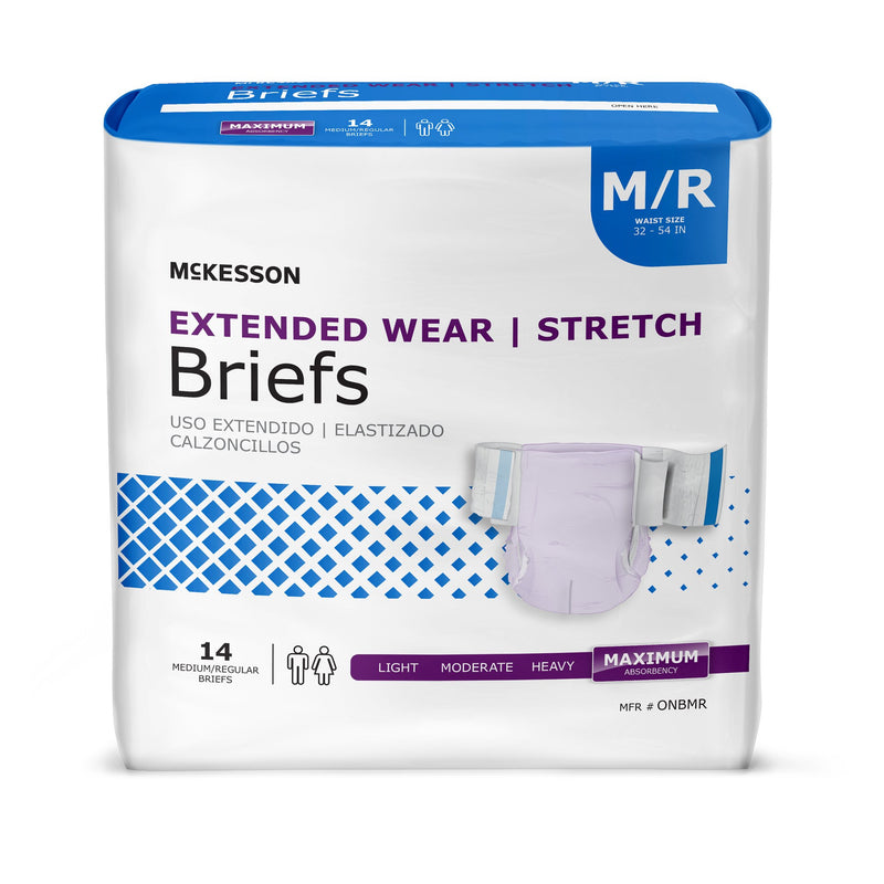 McKesson Extended Wear Maximum Absorbency Incontinence Brief, Medium