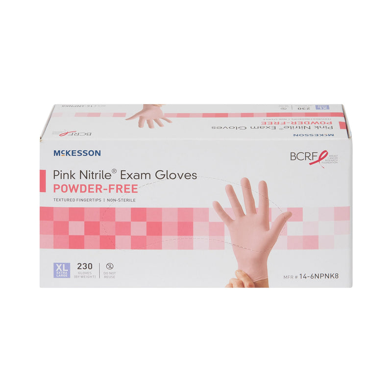 McKesson Pink Nitrile® Nitrile Exam Glove, Extra Large, Pink