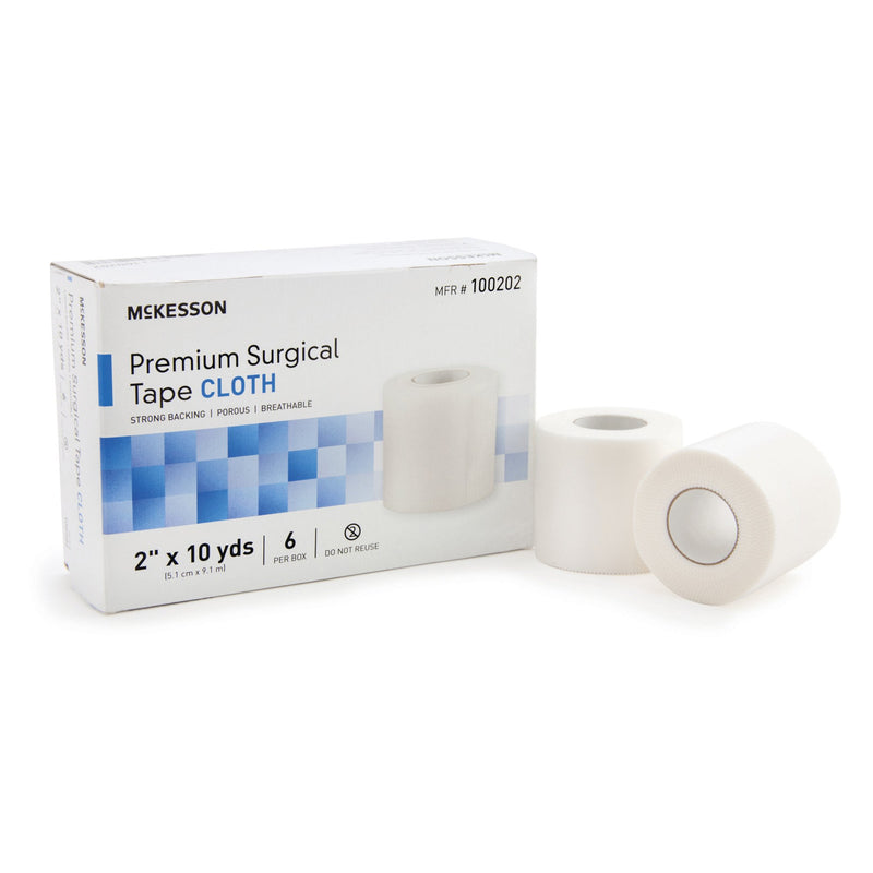 McKesson Silk-Like Cloth Medical Tape, 2 Inch x 10 Yard, White
