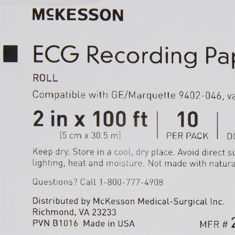 McKesson ECG Recording Paper Roll, 2in. x 100ft.