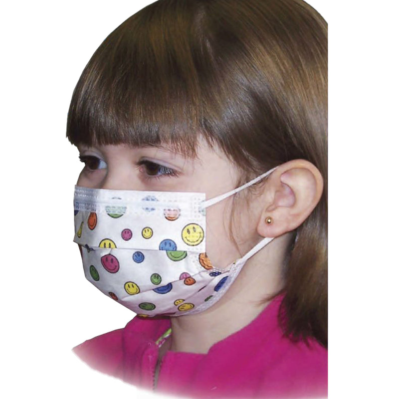 Precept® Medical Products Pediatric Procedure Mask, Happy Face Print