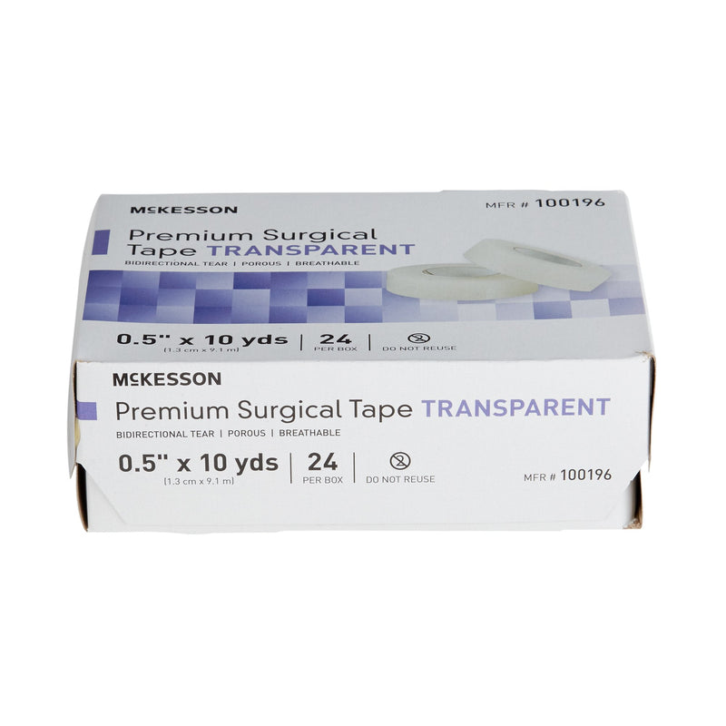 McKesson Plastic Medical Tape, 1/2 Inch x 10 Yard, Transparent