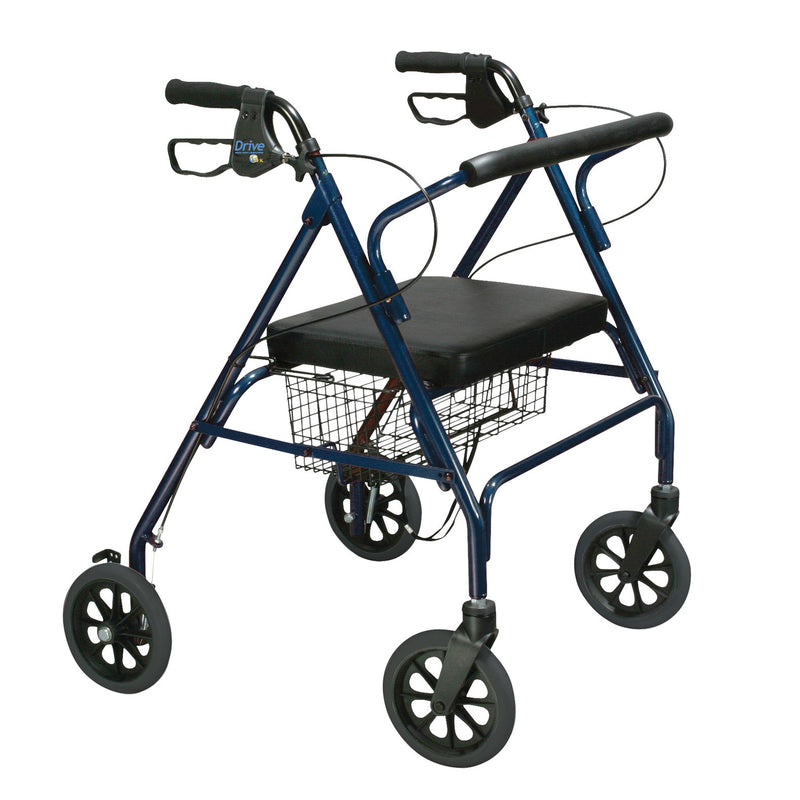 drive™ Go-Lite Bariatric 4 Wheel Rollator, Blue