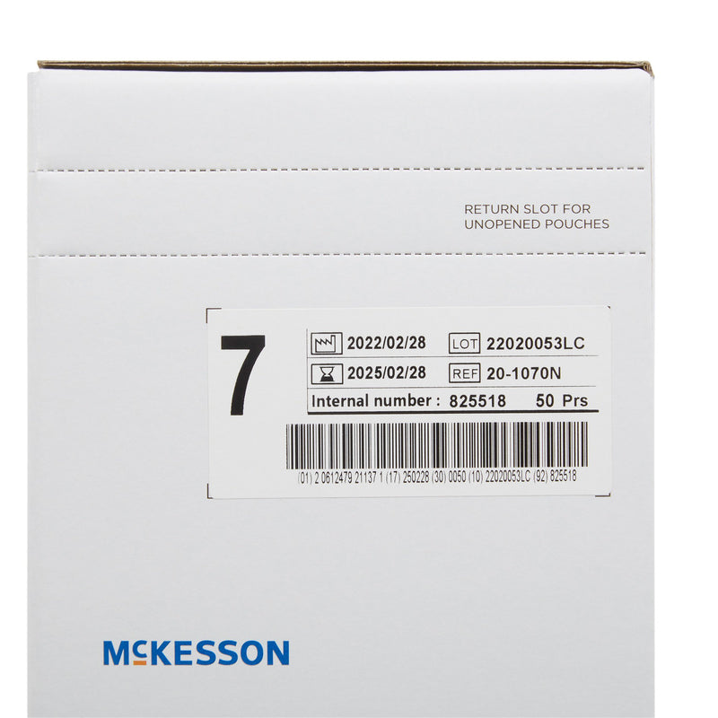 McKesson Perry® Performance Plus Latex Standard Cuff Length Surgical Glove, Size 7, Cream