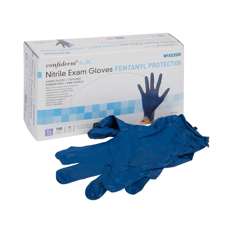 McKesson Confiderm® 6.8C Nitrile Exam Glove, Extra Large, Blue