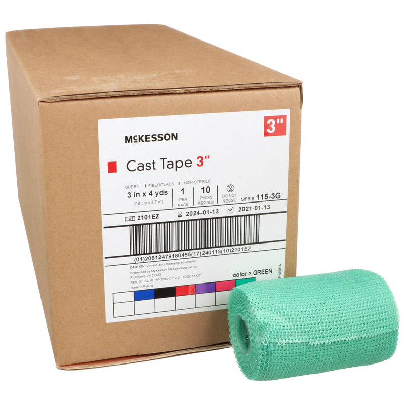 McKesson Cast Tape, Green, 3 Inch x 4 Yard
