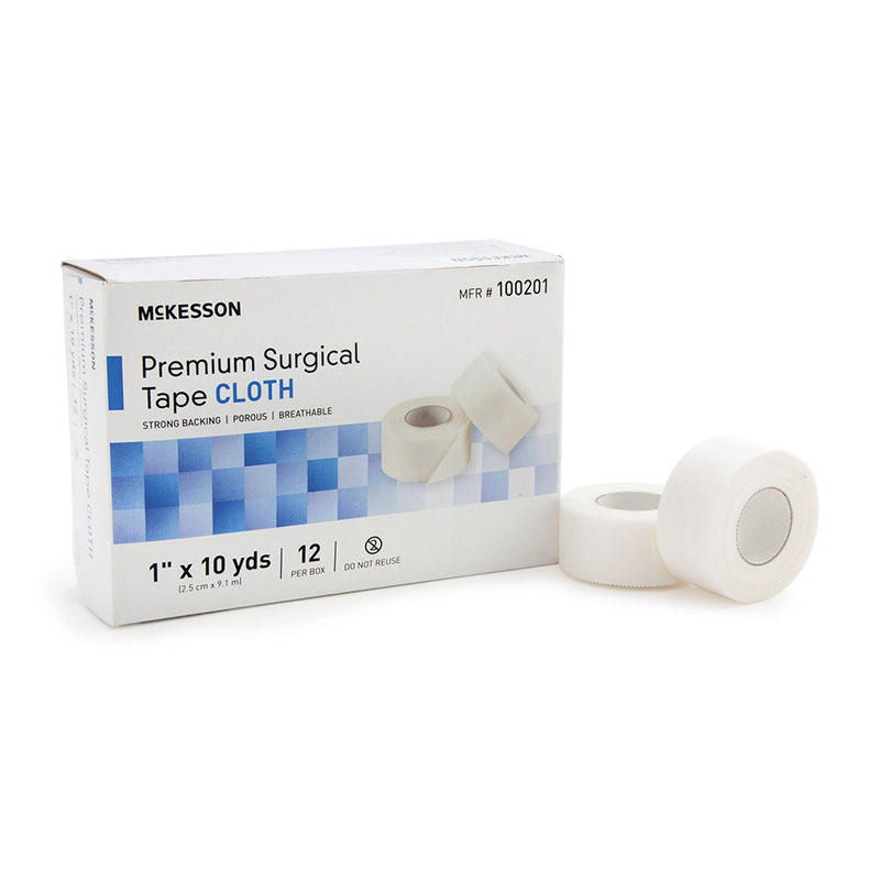 McKesson Silk-Like Cloth Medical Tape, 1 Inch x 10 Yard, White
