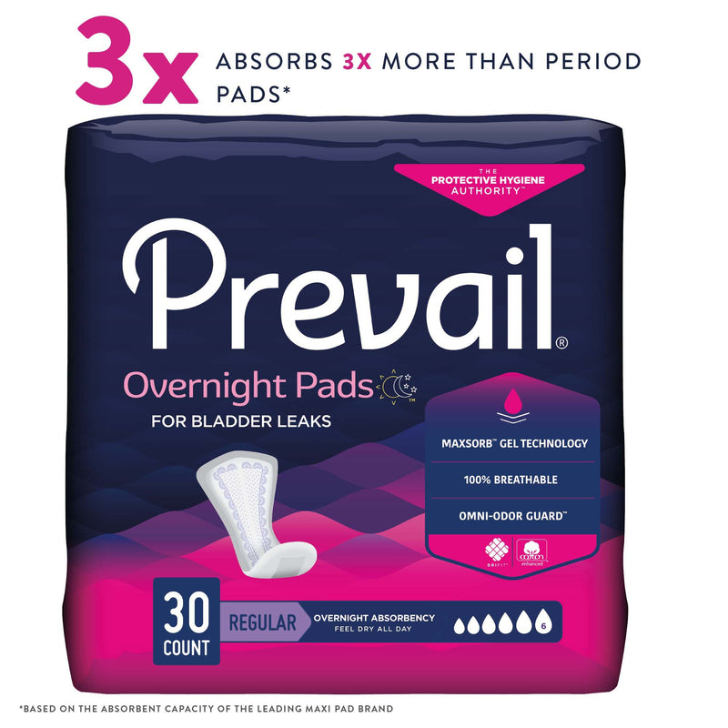 Prevail® Daily Pads Overnight Bladder Control Pad, 16-Inch Length