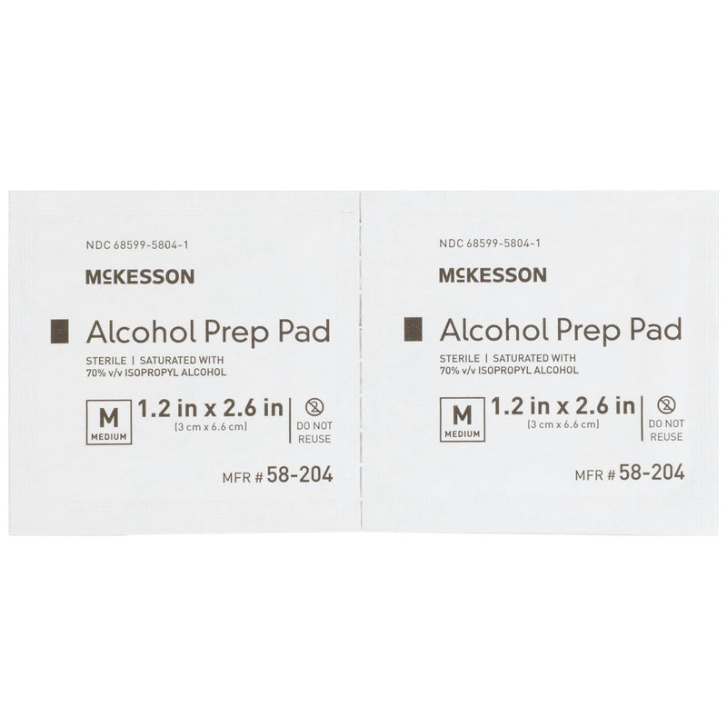 McKesson Alcohol Prep Pad, Isopropyl Alcohol, 70%, Medium