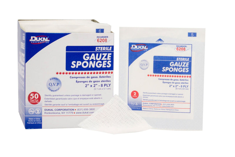 Dukal™ Sterile Gauze Sponge, 2 x 2 Inch