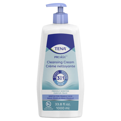 Tena® Body Wash Cleansing Cream, Alcohol-Free, 3-in-1 Formula, Scented, 1,000 mL Pump Bottle