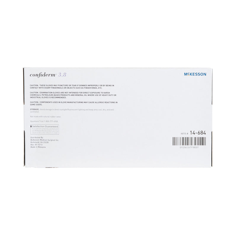 McKesson Confiderm® 3.8 Nitrile Exam Glove, Small, Blue