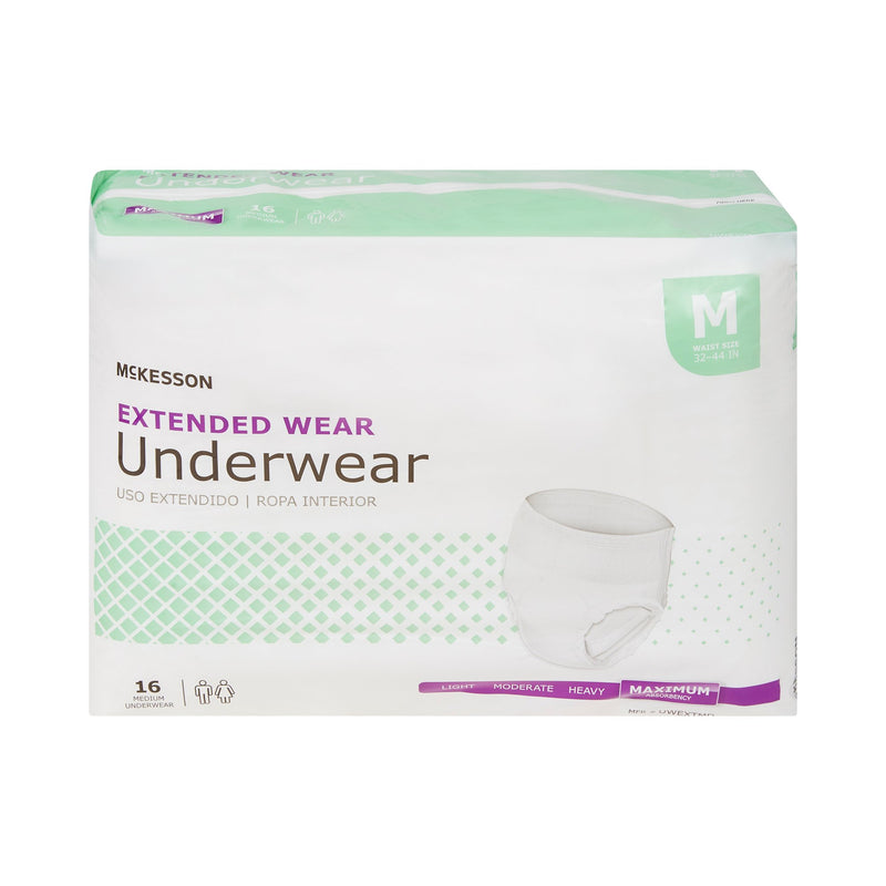 McKesson Extended Wear Maximum Absorbent Underwear, Medium