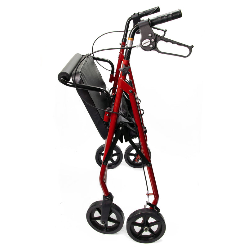 McKesson Bariatric Red Folding Steel 4-Wheel Rollator