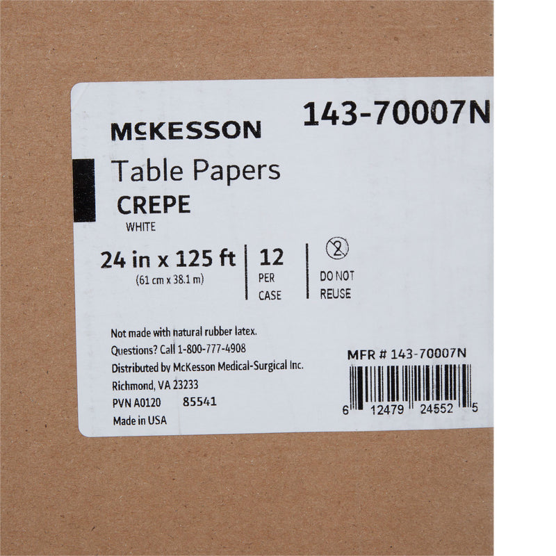 McKesson Crepe Table Paper, 24 Inch x 125 Foot, White