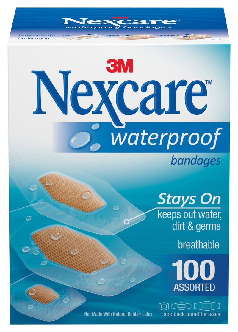 Nexcare™ Waterproof Clear / Tan Adhesive Strip, 7/8 x 1-1/16 Inch / 1-1/4 x 2-1/2 Inch / 1-1/16 x 2-1/4 Inch