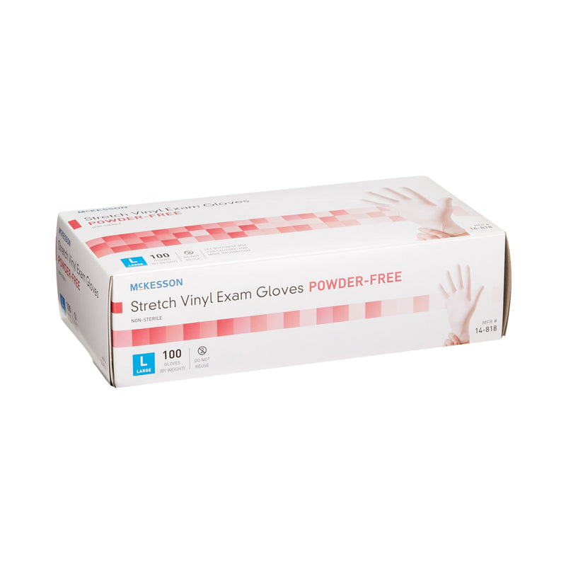 McKesson Stretch Vinyl Exam Glove, Large, Ivory