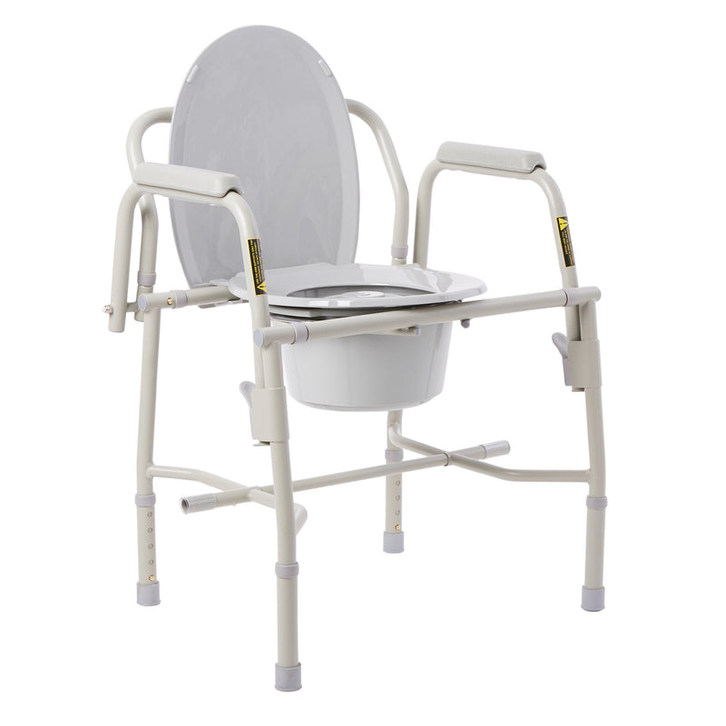 drive™ Deluxe Steel Drop-Arm Commode Chair