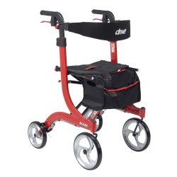 drive™ Nitro 4 Wheel Rollator, Red