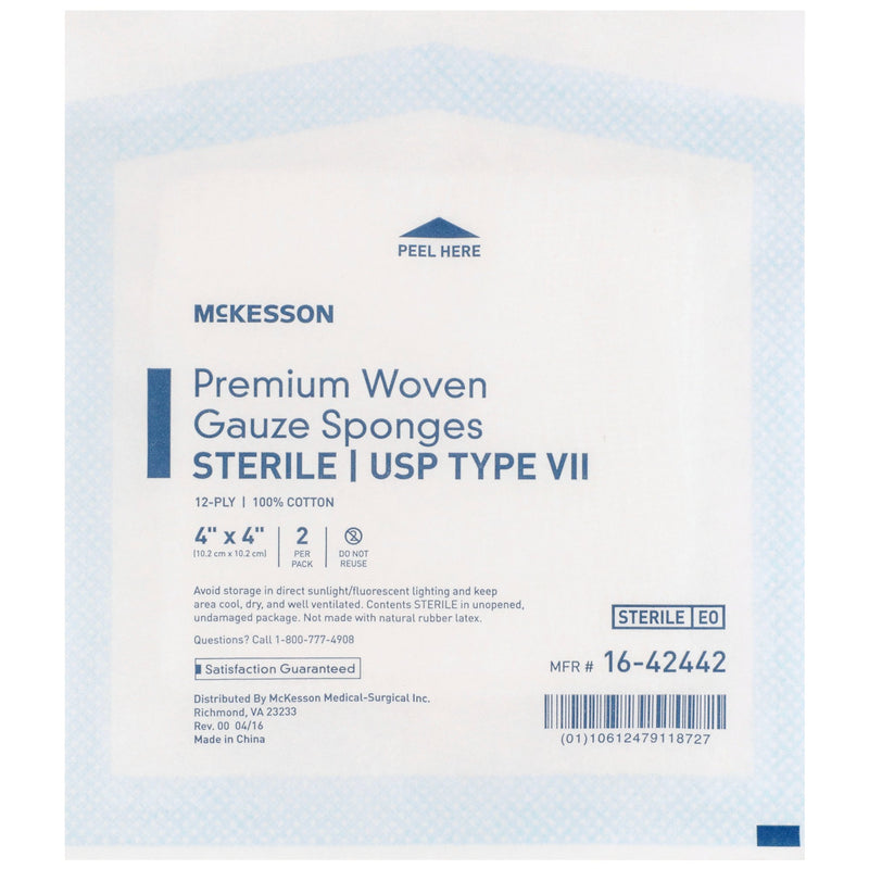 McKesson Sterile USP Type VII Gauze Sponge, 4 x 4 Inch