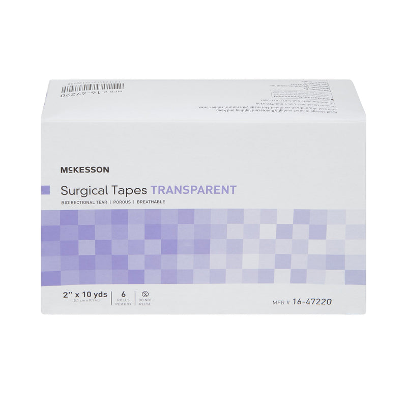 McKesson Plastic Medical Tape, 2 Inch x 10 Yard, Transparent