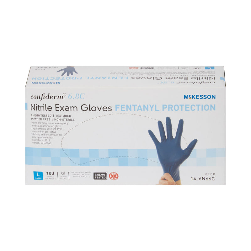 McKesson Confiderm® 6.8C Nitrile Exam Glove, Large, Blue