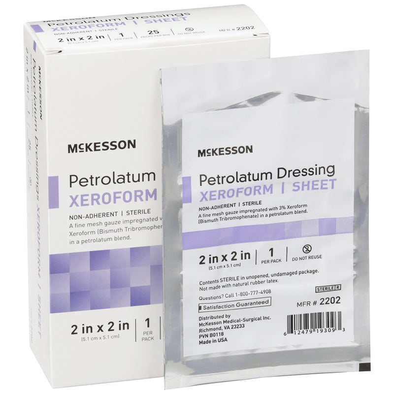 McKesson Xeroform Petrolatum Dressings, 2 x 2 Inch