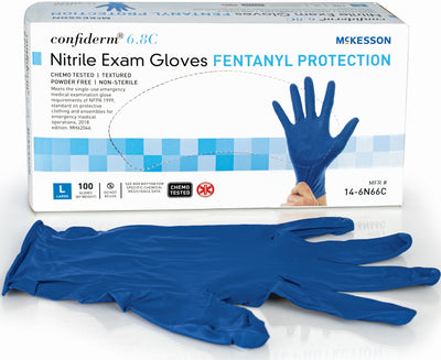 McKesson Confiderm® 6.8C Nitrile Exam Glove, Large, Blue