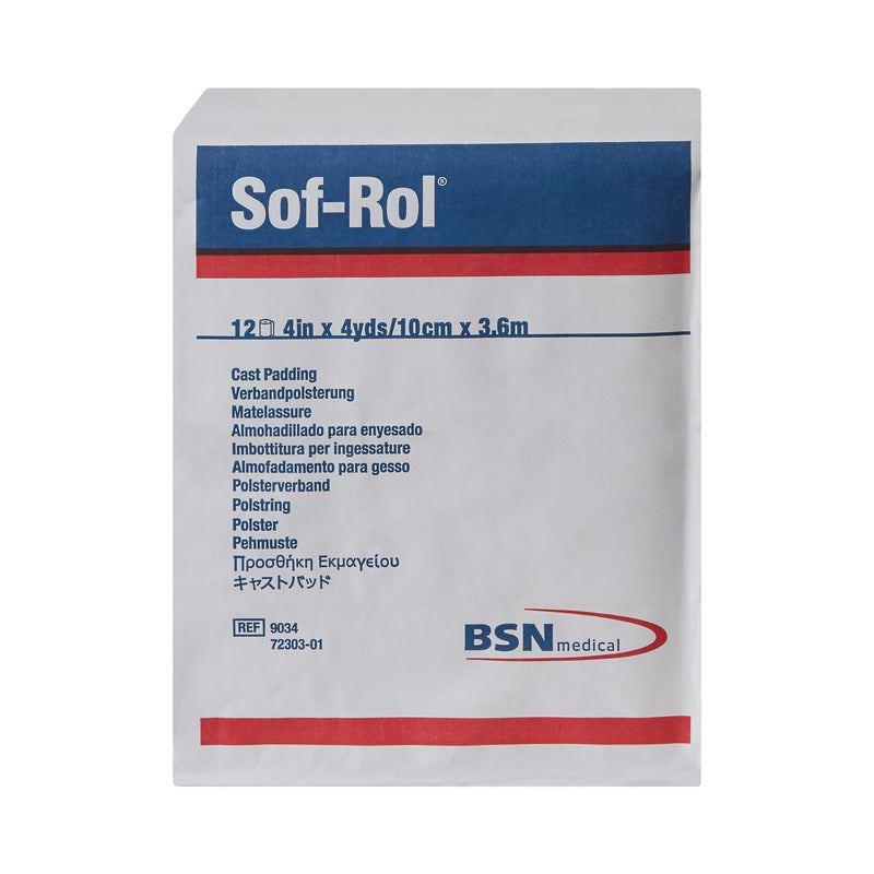Sof-Rol® White Rayon Undercast Cast Padding, 4 Inch x 4 Yard