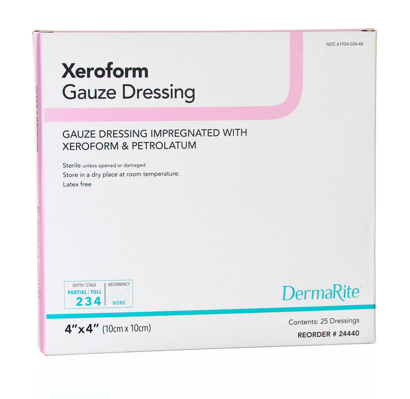 DermaRite Xeroform Impregnated Dressing, 4 x 4 Inch