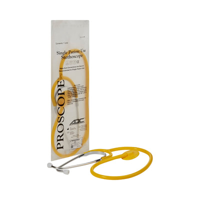 Proscope Disposable Stethoscope, Binaural, Yellow, 22"