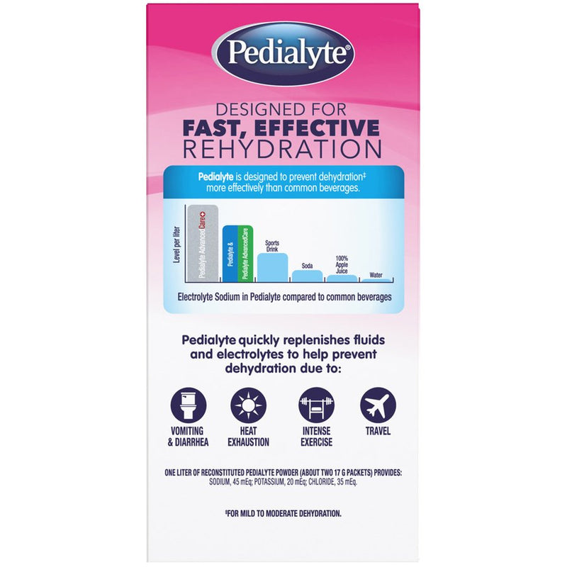 Pedialyte® Powder Packs Strawberry Lemonade Pediatric Oral Electrolyte Solution, 0.6 oz. Individual Packet