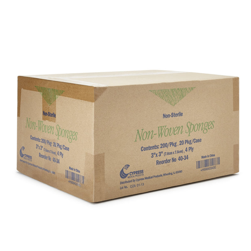 Cypress NonSterile Nonwoven Sponge, 3 x 3 Inch