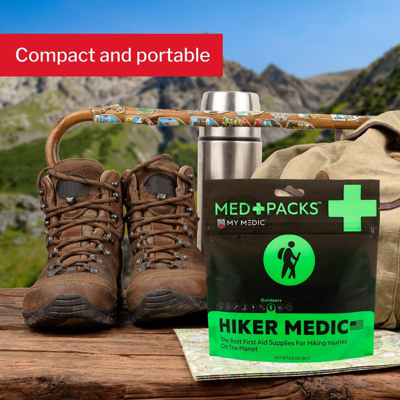 My Medic Med Packs First Aid Kit for Hikers - Outdoor Injury Supplies in Portable Pouch